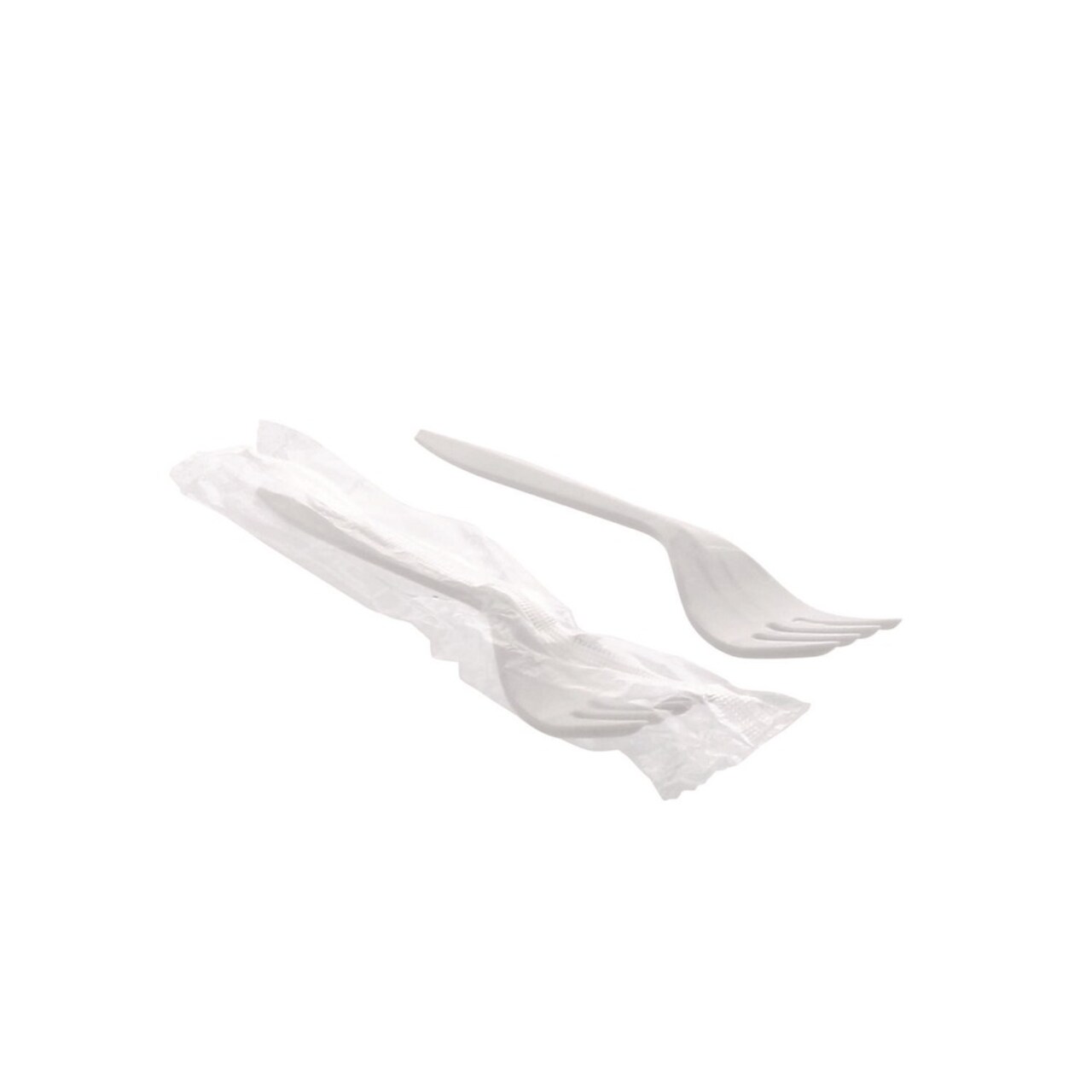 Pactiv Corp. Individually Wrapped Mediumweight Plastic Fieldware Cutlery Fork - White (1000/Carton)